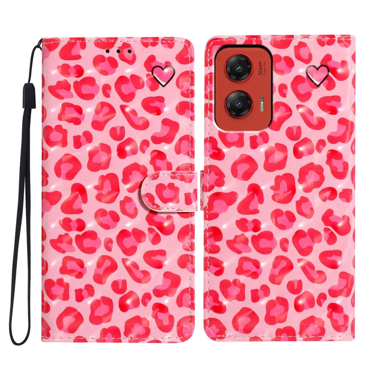 For Motorola Moto G Stylus 5G 2024 3D Pattern Leather Phone Case(Pink Leopard Print) by buy2fix