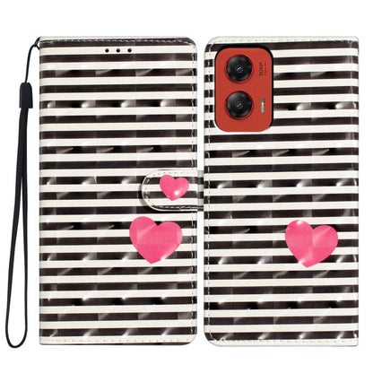 For Motorola Moto G Stylus 5G 2024 3D Pattern Leather Phone Case(Striped Heart) by buy2fix