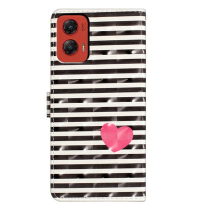 For Motorola Moto G Stylus 5G 2024 3D Pattern Leather Phone Case(Striped Heart) by buy2fix