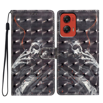 For Motorola Moto G Stylus 5G 2024 3D Pattern Leather Phone Case(Skull) by buy2fix