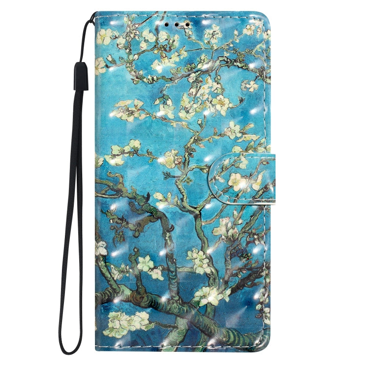 For Motorola Moto G Stylus 5G 2024 3D Pattern Leather Phone Case(Blue Base Apricot Flower) by buy2fix