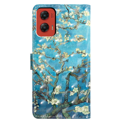 For Motorola Moto G Stylus 5G 2024 3D Pattern Leather Phone Case(Blue Base Apricot Flower) by buy2fix