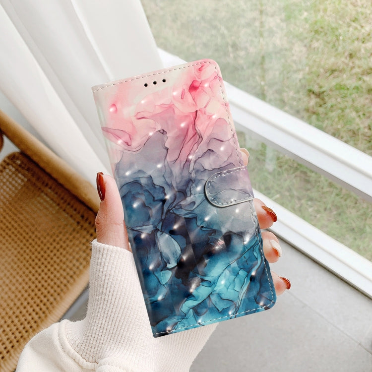 For Google Pixel 9 / 9 Pro 3D Pattern Leather Phone Case(3D Pink Blue Marble) by buy2fix