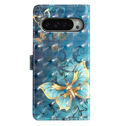 For Google Pixel 9 / 9 Pro 3D Pattern Leather Phone Case(3D Butterfly) by buy2fix