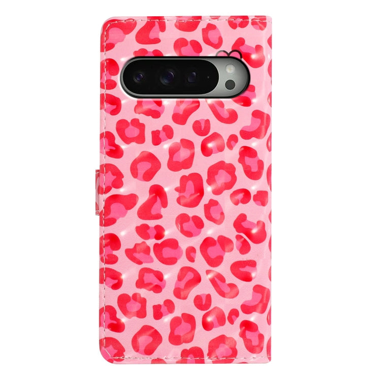 For Google Pixel 9 / 9 Pro 3D Pattern Leather Phone Case(Pink Leopard Print) by buy2fix
