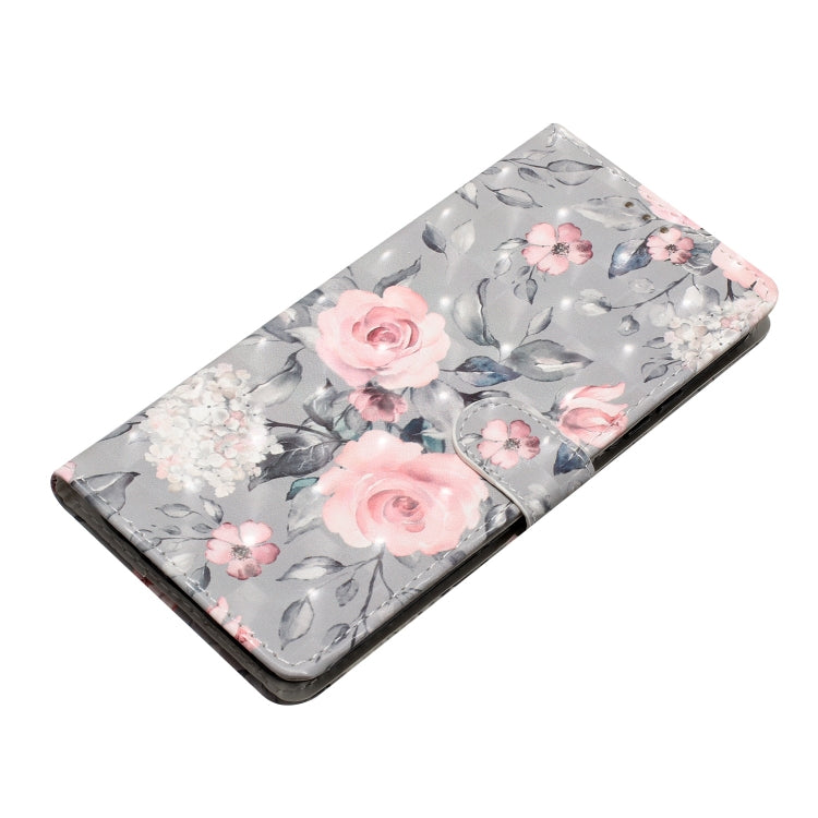 For Google Pixel 9 Pro XL 3D Pattern Leather Phone Case(Gray Base Flower) by buy2fix