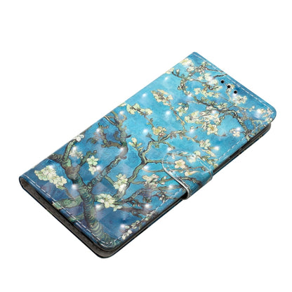 For Google Pixel 9 Pro XL 3D Pattern Leather Phone Case(Blue Base Apricot Flower) by buy2fix