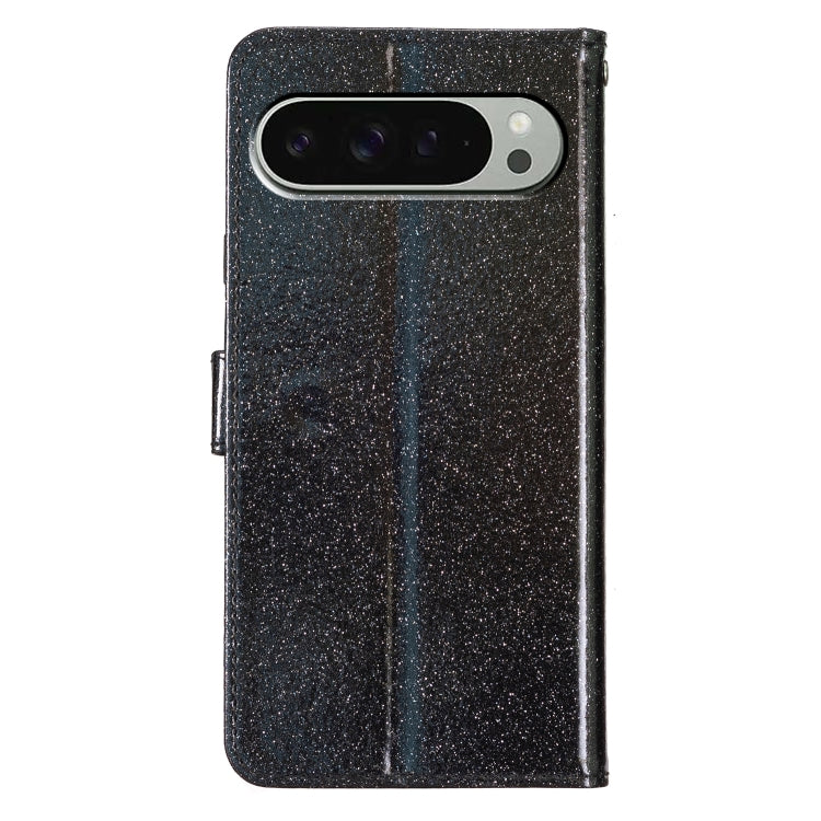 For Google Pixel 9 / 9 Pro Glitter Powder Flip Leather Phone Case(Black) by buy2fix
