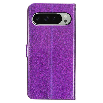 For Google Pixel 9 / 9 Pro Glitter Powder Flip Leather Phone Case(Purple) by buy2fix