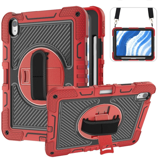 For iPad Air 11 2025 / 2024 360 Degree Rotation PC Contrast Silicone Tablet Case(Red + Black) - iPad Air 11 2025 / 2024 Cases by buy2fix | Online Shopping UK | buy2fix