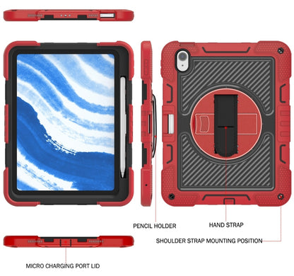 For iPad Air 11 2025 / 2024 360 Degree Rotation PC Contrast Silicone Tablet Case(Red + Black) - iPad Air 11 2025 / 2024 Cases by buy2fix | Online Shopping UK | buy2fix