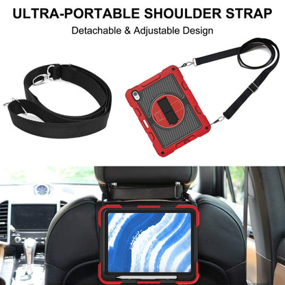 For iPad Air 11 2025 / 2024 360 Degree Rotation PC Contrast Silicone Tablet Case(Red + Black) - iPad Air 11 2025 / 2024 Cases by buy2fix | Online Shopping UK | buy2fix