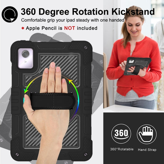 For Lenovo Tab M11 / Xiaoxin Pad 11 2024 360 Degree Rotation PC Contrast Silicone Tablet Case(Black) by buy2fix