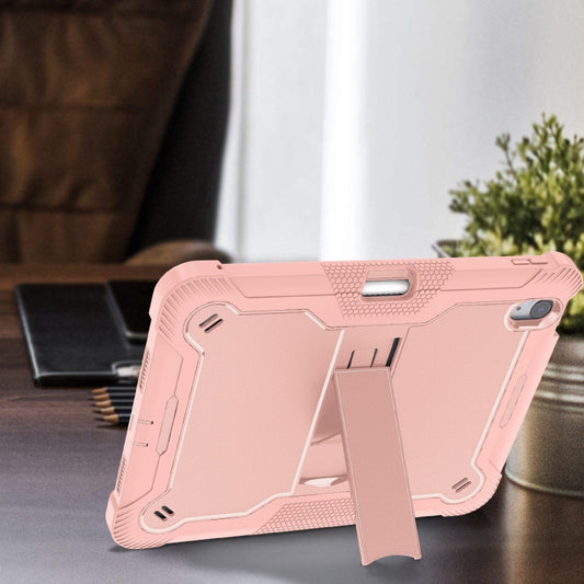 For iPad Air 11 2024 / Air 2022 10.9 Shockproof Silicone Hybrid PC Tablet Case with Holder(Rose Gold) - iPad Air 11 2025 / 2024 Cases by buy2fix | Online Shopping UK | buy2fix