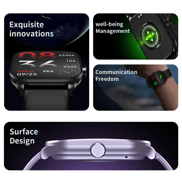 CY900 2.1 inch HD Square Screen Smart Watch, Supports Bluetooth Call / Health Monitoring(Purple) by buy2fix