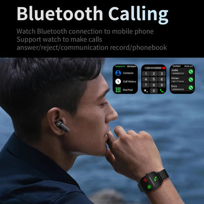 CY900 2.1 inch HD Square Screen Smart Watch, Supports Bluetooth Call / Health Monitoring(Blue) by buy2fix