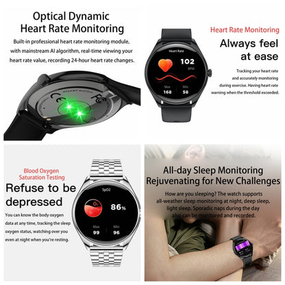 MT55 1.43 inch AMOLED HD Screen Ultra-thin Smart Call Health Watch, Silicone Strap(Silver Grey) by buy2fix