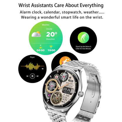 MT55 1.43 inch AMOLED HD Screen Ultra-thin Smart Call Health Watch, Silicone Strap(Silver Grey) by buy2fix