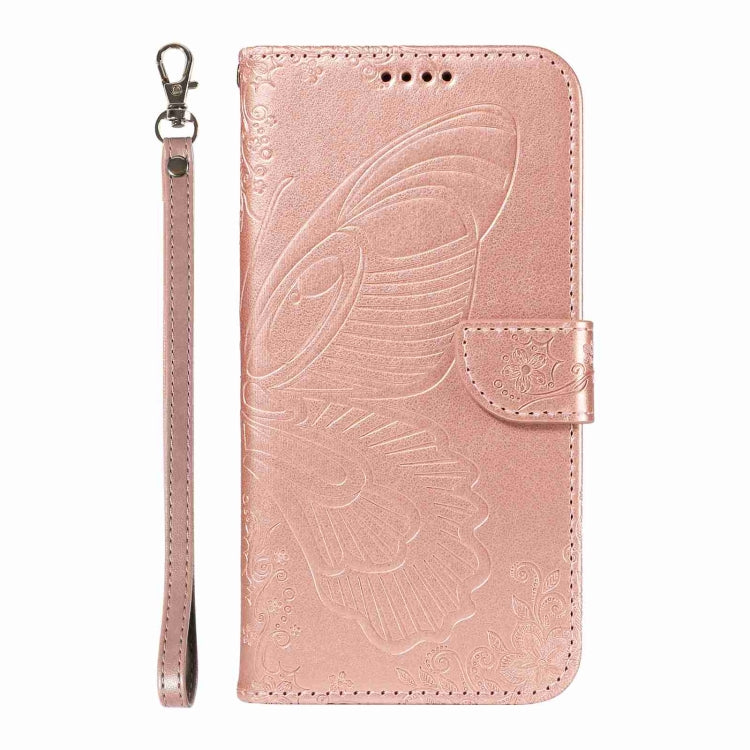 For Sony Xperia 1 VI 2024 Swallowtail Butterfly Embossed Leather Phone Case(Rose Gold) by buy2fix