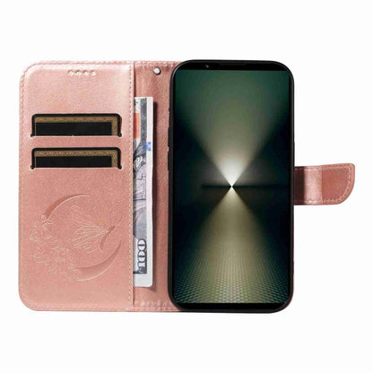 For Sony Xperia 1 VI 2024 Swallowtail Butterfly Embossed Leather Phone Case(Rose Gold) by buy2fix