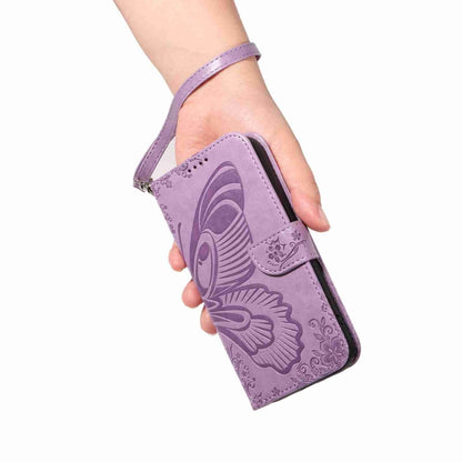 For Sony Xperia 10 VI 2024 Swallowtail Butterfly Embossed Leather Phone Case(Purple) by buy2fix
