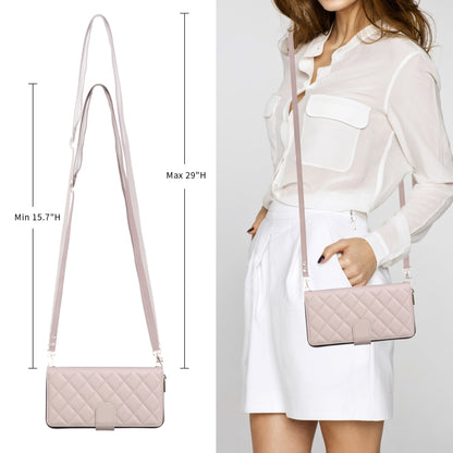 For iPhone 15 Pro Crossbody Rhombic Zipper Tower Buckle Leather Phone Case with Lanyard(Beige) - iPhone 15 Pro Cases by buy2fix | Online Shopping UK | buy2fix