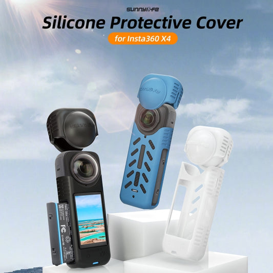 For Insta360 X4 / X5 Sunnylife Silicone Shockproof Case Lens Body Cover Kit(Blue) - Case & Bags by Sunnylife | Online Shopping UK | buy2fix