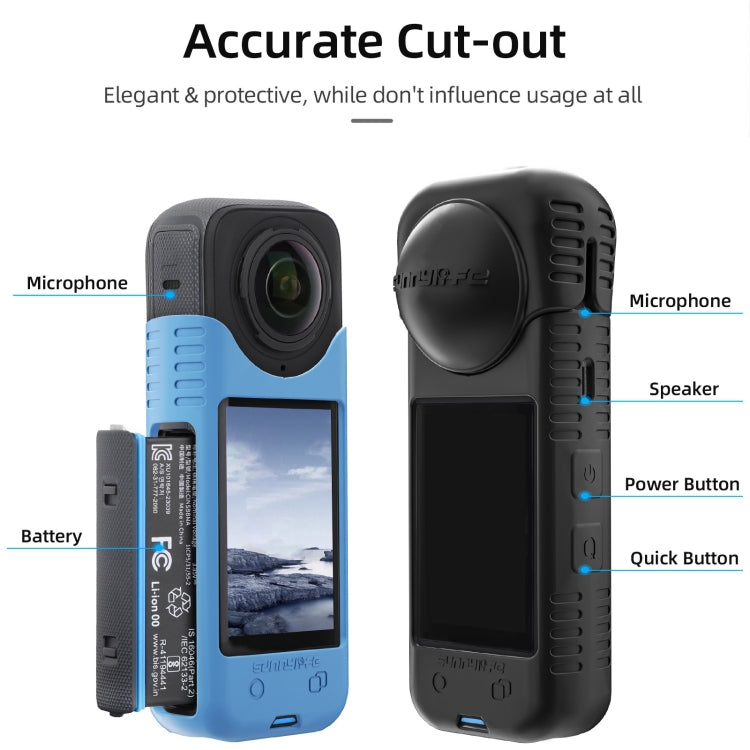 For Insta360 X4 / X5 Sunnylife Silicone Shockproof Case Lens Body Cover Kit(Transparent) - Case & Bags by Sunnylife | Online Shopping UK | buy2fix