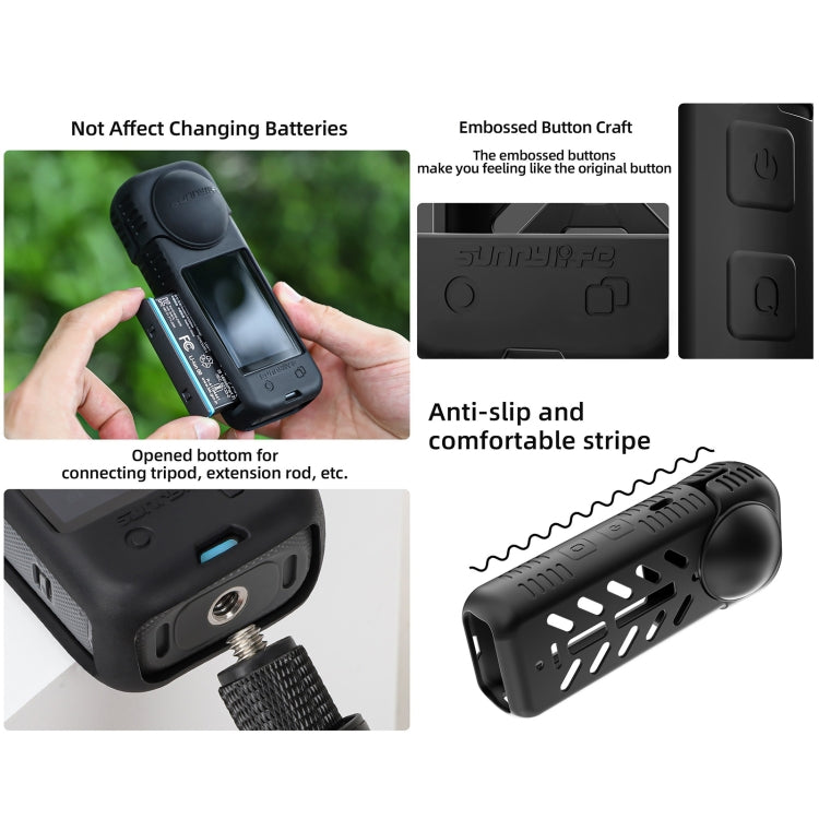 For Insta360 X4 / X5 Sunnylife Silicone Shockproof Case Lens Body Cover Kit(Blue) - Case & Bags by Sunnylife | Online Shopping UK | buy2fix