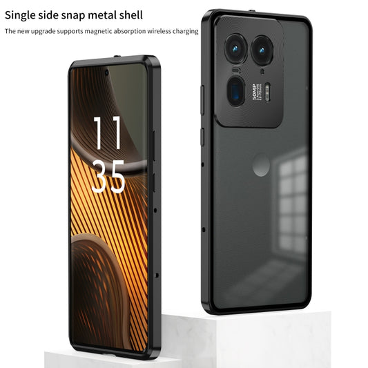 For Motorola Moto X40 Snap Buckle Metal Frame Frosted Phone Case(Black) - Motorola Cases by buy2fix | Online Shopping UK | buy2fix
