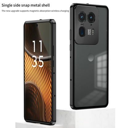 For Motorola Moto X40 Snap Buckle Metal Frame Frosted Phone Case(Silver) - Motorola Cases by buy2fix | Online Shopping UK | buy2fix