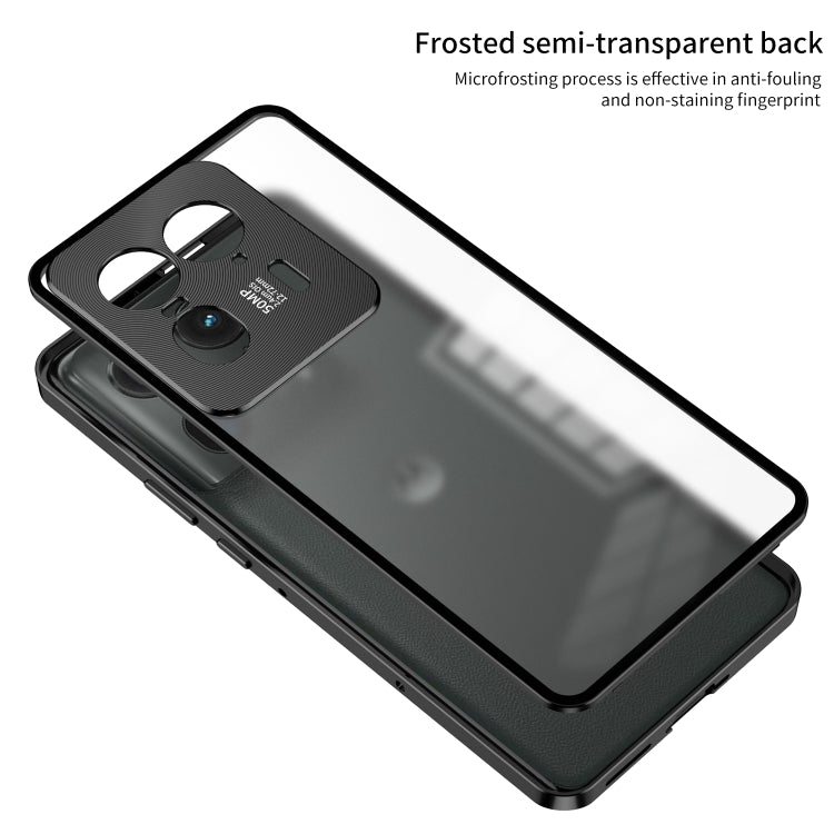 For Motorola Moto X40 Snap Buckle Metal Frame Frosted Phone Case(Black) - Motorola Cases by buy2fix | Online Shopping UK | buy2fix