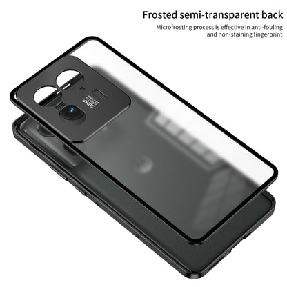 For Motorola Moto X40 Snap Buckle Metal Frame Frosted Phone Case(Black) - Motorola Cases by buy2fix | Online Shopping UK | buy2fix