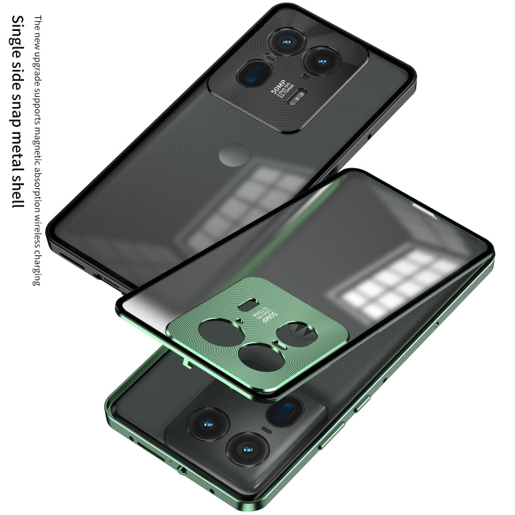 For Motorola Moto X40 Snap Buckle Metal Frame Frosted Phone Case(Blue) - Motorola Cases by buy2fix | Online Shopping UK | buy2fix