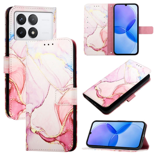 For Xiaomi Redmi K70 / K70 Pro PT003 Marble Pattern Flip Leather Phone Case(Rose Gold) - Xiaomi Cases by buy2fix | Online Shopping UK | buy2fix