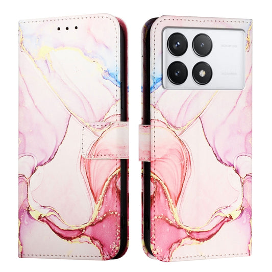 For Xiaomi Redmi K70 / K70 Pro PT003 Marble Pattern Flip Leather Phone Case(Rose Gold) - Xiaomi Cases by buy2fix | Online Shopping UK | buy2fix