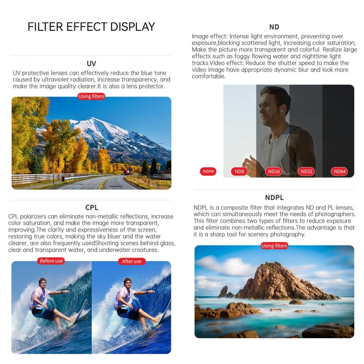 For Insta360 Ace Pro JSR ACE PRO KB Series Camera Lens Filter, Filter:ND64 by JSR