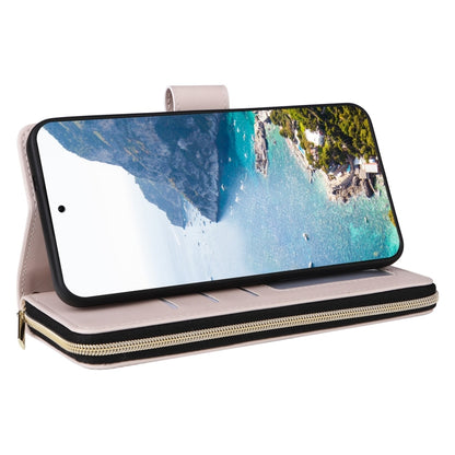 For Samsung Galaxy S25+ 5G Crossbody Rhombic Zipper Tower Buckle Leather Phone Case with Lanyard(Beige) by buy2fix