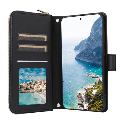 For Samsung Galaxy S25+ 5G Crossbody Rhombic Zipper Tower Buckle Leather Phone Case with Lanyard(Black) by buy2fix