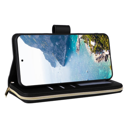 For Samsung Galaxy S25+ 5G Crossbody Rhombic Zipper Tower Buckle Leather Phone Case with Lanyard(Black) by buy2fix