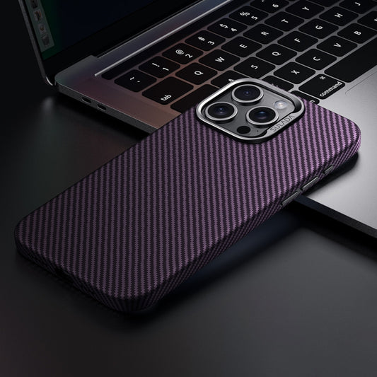 For iPhone 15 Pro SULADA 600D Kevlar Texture PC Shockproof Phone Case(Purple) - iPhone 15 Pro Cases by SULADA | Online Shopping UK | buy2fix