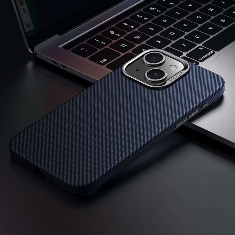 For iPhone 15 SULADA 600D Kevlar Texture PC Shockproof Phone Case(Blue) - iPhone 15 Cases by SULADA | Online Shopping UK | buy2fix