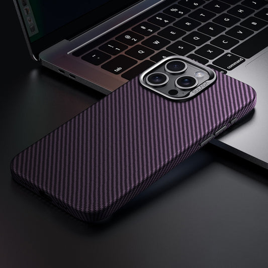 For iPhone 14 Pro Max SULADA 600D Kevlar Texture PC Shockproof Phone Case(Purple) - iPhone 14 Pro Max Cases by SULADA | Online Shopping UK | buy2fix
