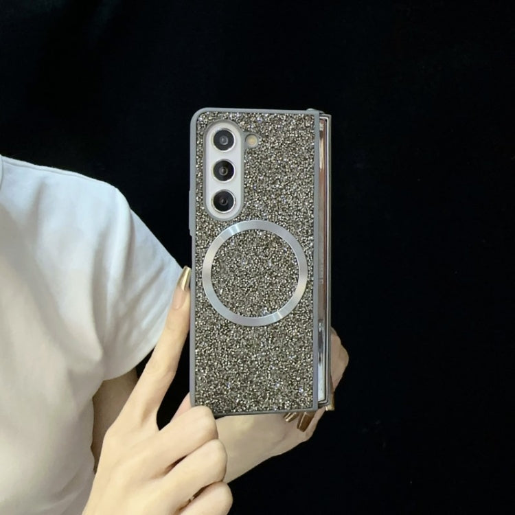 For Samsung Galaxy Z Fold4 Glitter MagSafe PC Phone Case(Silver) by buy2fix