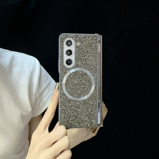 For Samsung Galaxy Z Fold4 Glitter MagSafe PC Phone Case(Silver) by buy2fix