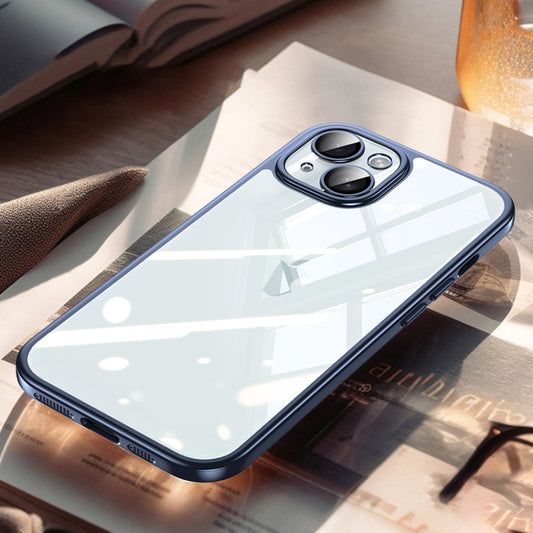 For iPhone 14 SULADA Electroplating Frosted PC + TPU Shockproof Phone Case(Blue) - iPhone 14 Cases by SULADA | Online Shopping UK | buy2fix