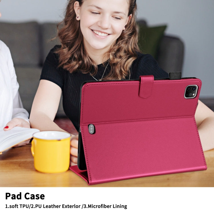 For iPad Pro 12.9 2022 / 2021 / 2020 Rhombus Lattice Leather Smart Tablet Case(Red) - iPad Pro 12.9 (2022/2021) Cases by buy2fix | Online Shopping UK | buy2fix