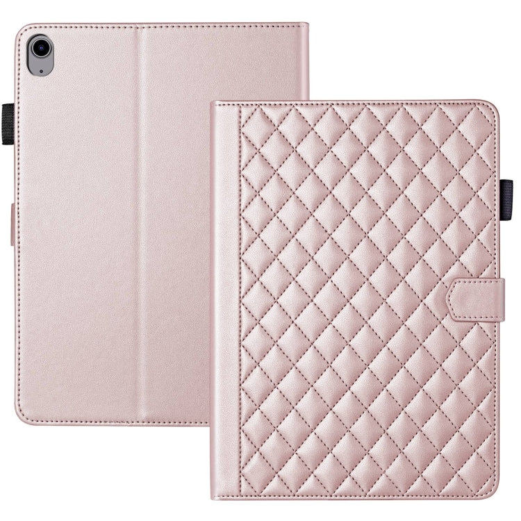 For iPad 2025 / 2022 Rhombus Lattice Leather Smart Tablet Case(Rose Gold) - iPad 2025 / 2022 Cases by buy2fix | Online Shopping UK | buy2fix