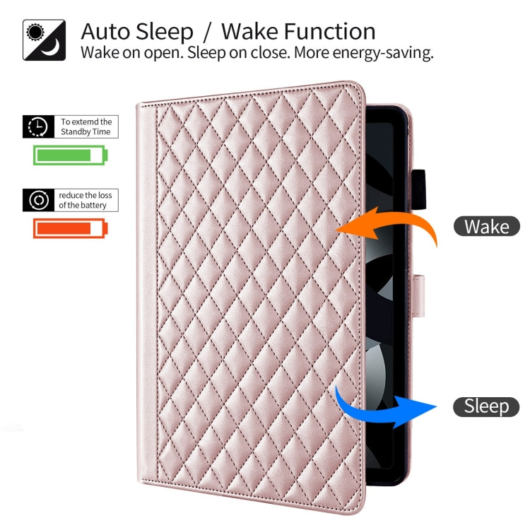For iPad 2025 / 2022 Rhombus Lattice Leather Smart Tablet Case(Rose Gold) - iPad 2025 / 2022 Cases by buy2fix | Online Shopping UK | buy2fix