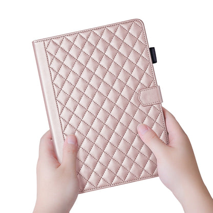 For iPad 2025 / 2022 Rhombus Lattice Leather Smart Tablet Case(Rose Gold) - iPad 2025 / 2022 Cases by buy2fix | Online Shopping UK | buy2fix